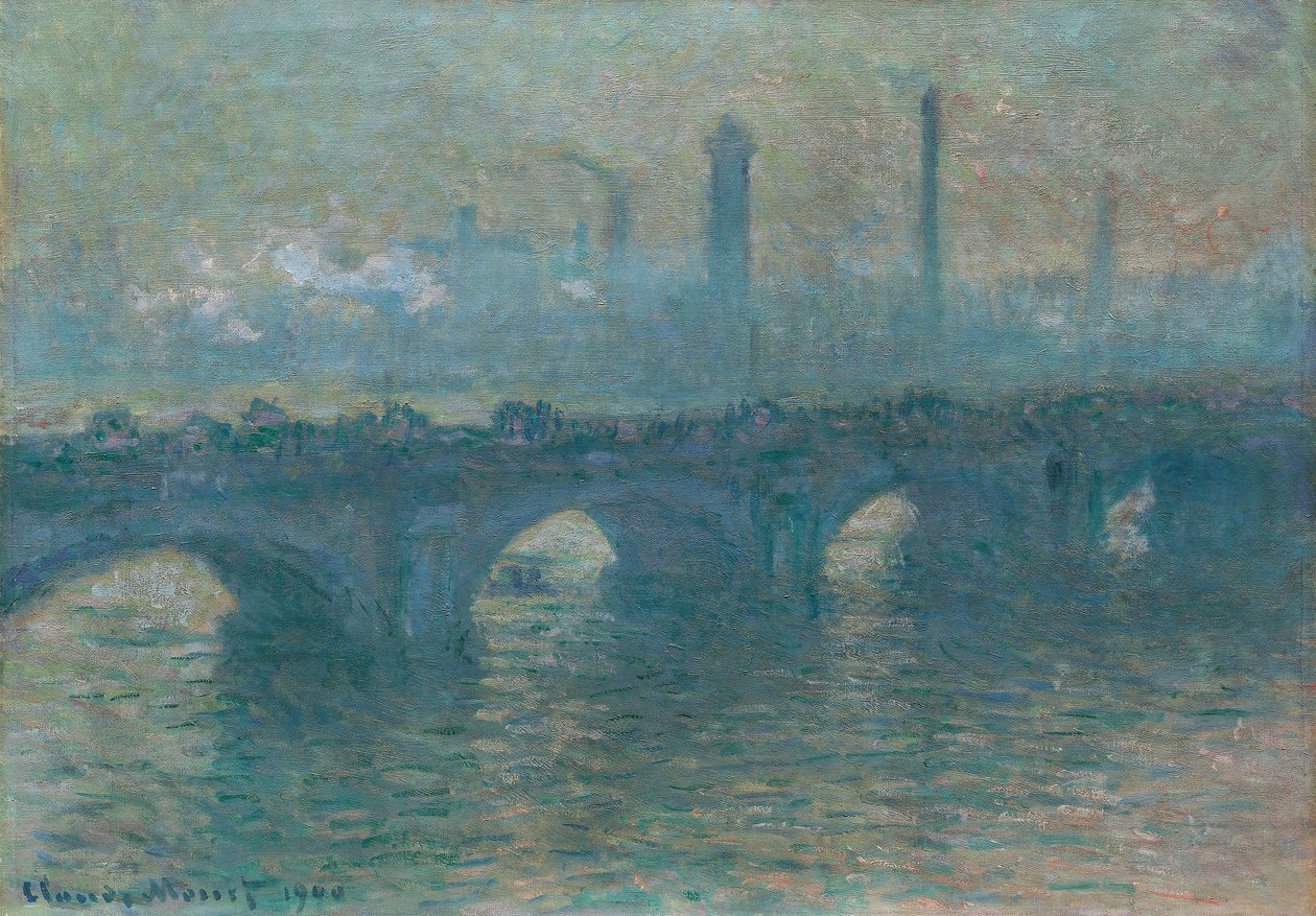 Waterloo Bridge, grått väder av Claude Monet
