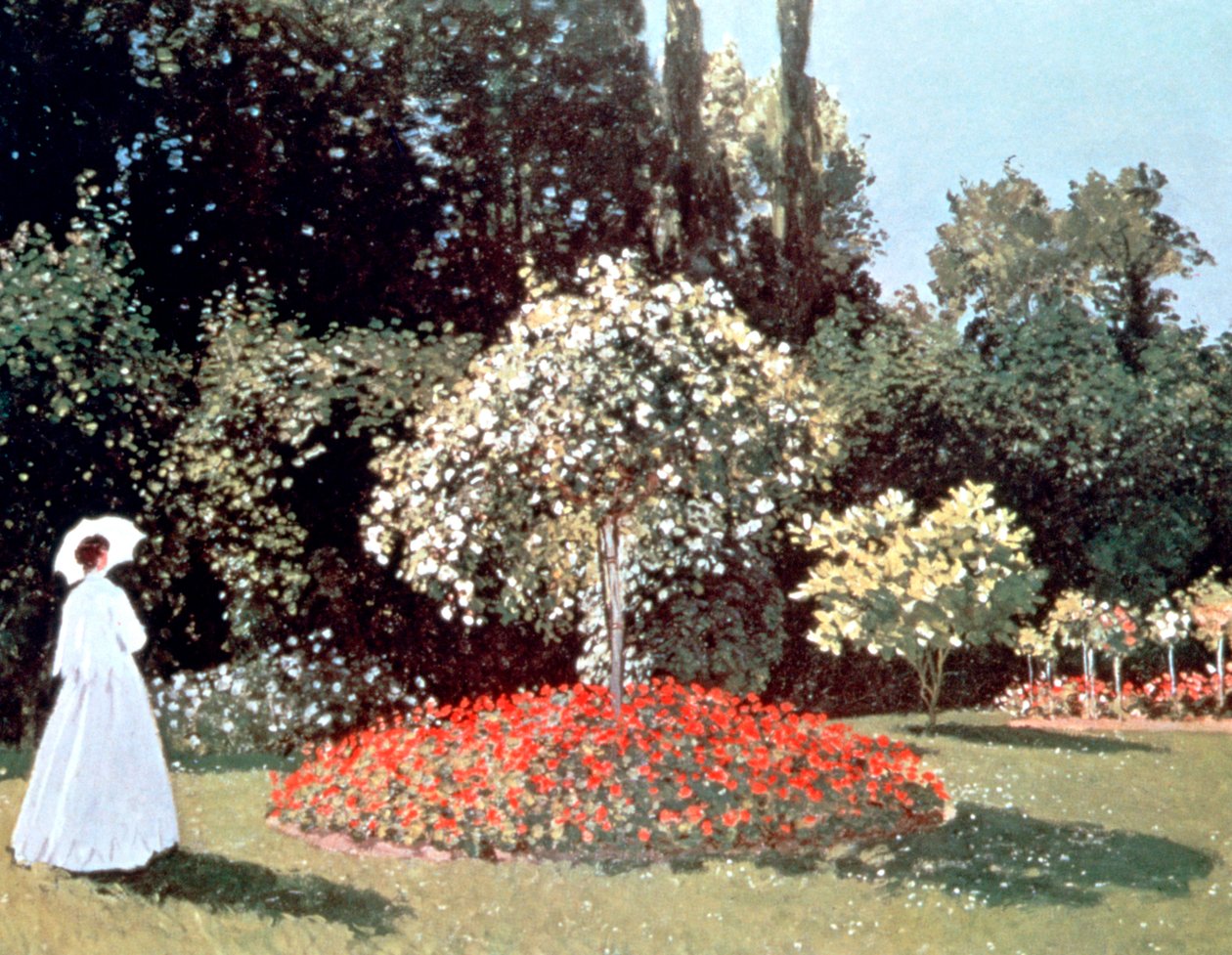Kvinna i trädgården, Sainte Adresse, 1867 av Claude Monet