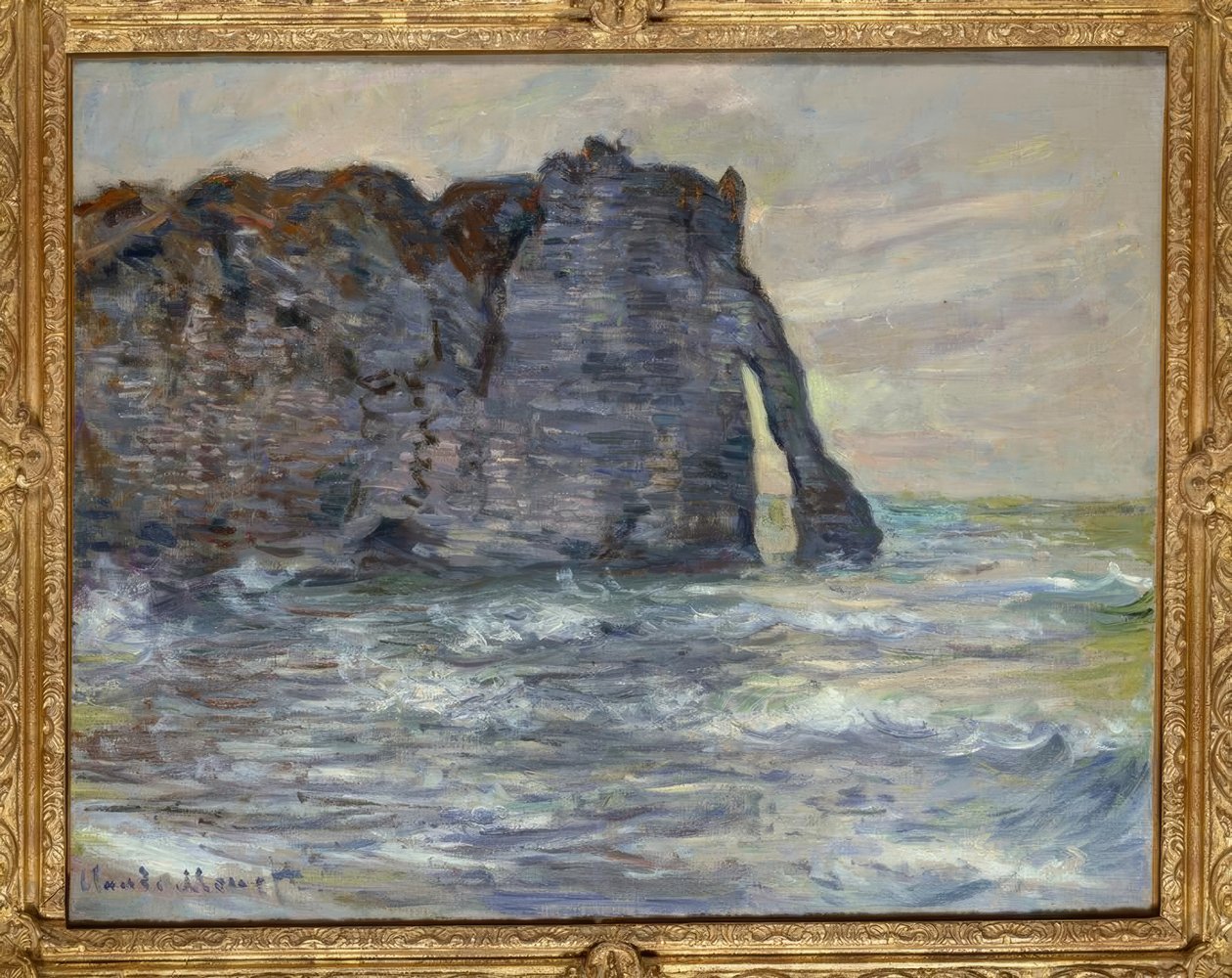 Étretat, Falaise och Porte d’Aval av Claude Monet