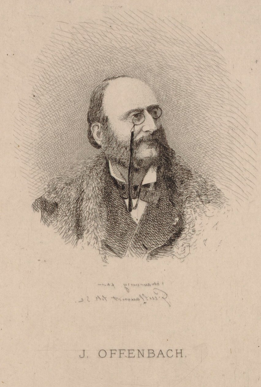 Porträtt av Jacques Offenbach 1819-1880, 1870. av Claude Nicolas Eugène Guillaumot