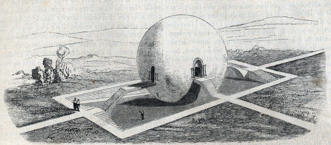 Projekt av ett gårdsvakthus av Claude Nicolas Ledoux (1736-1806). av Claude Nicolas Ledoux