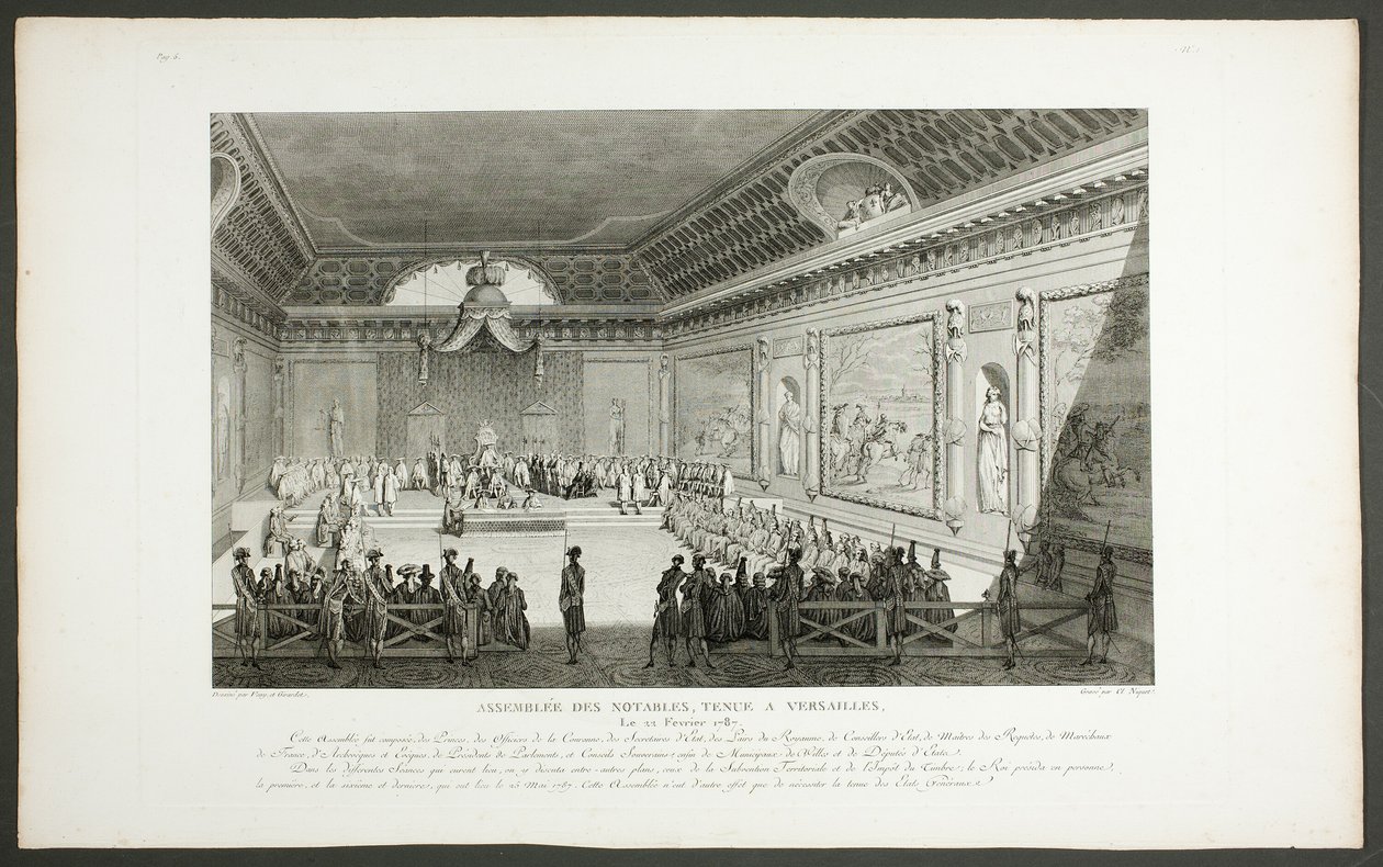 Assembly of Notable People, Held at Versailles, från serien Tableaux historiques de la Révolution française av Claude Niquet