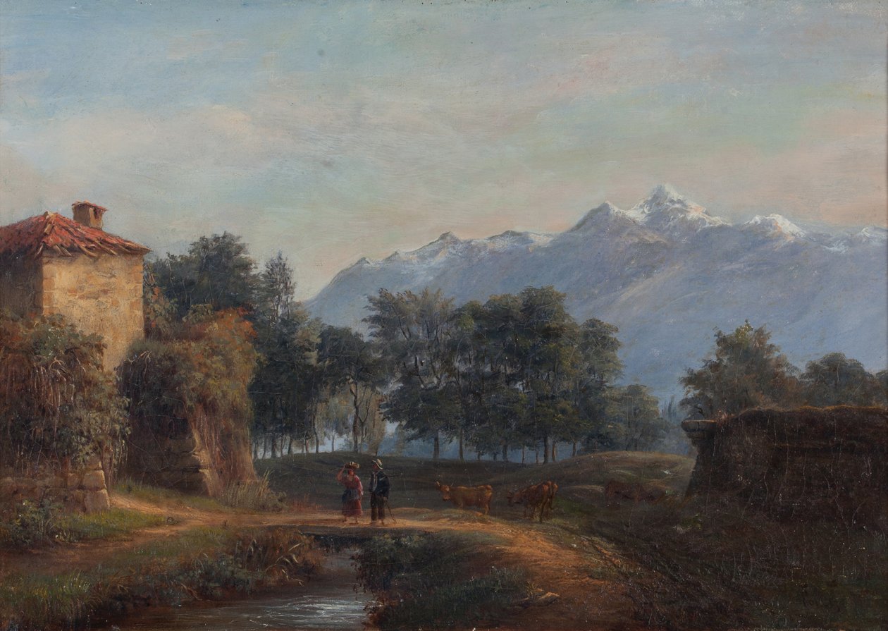 Väggarna i Grenobles vallar på sidan av Île Verte (Olja på duk) av Claude Pollet