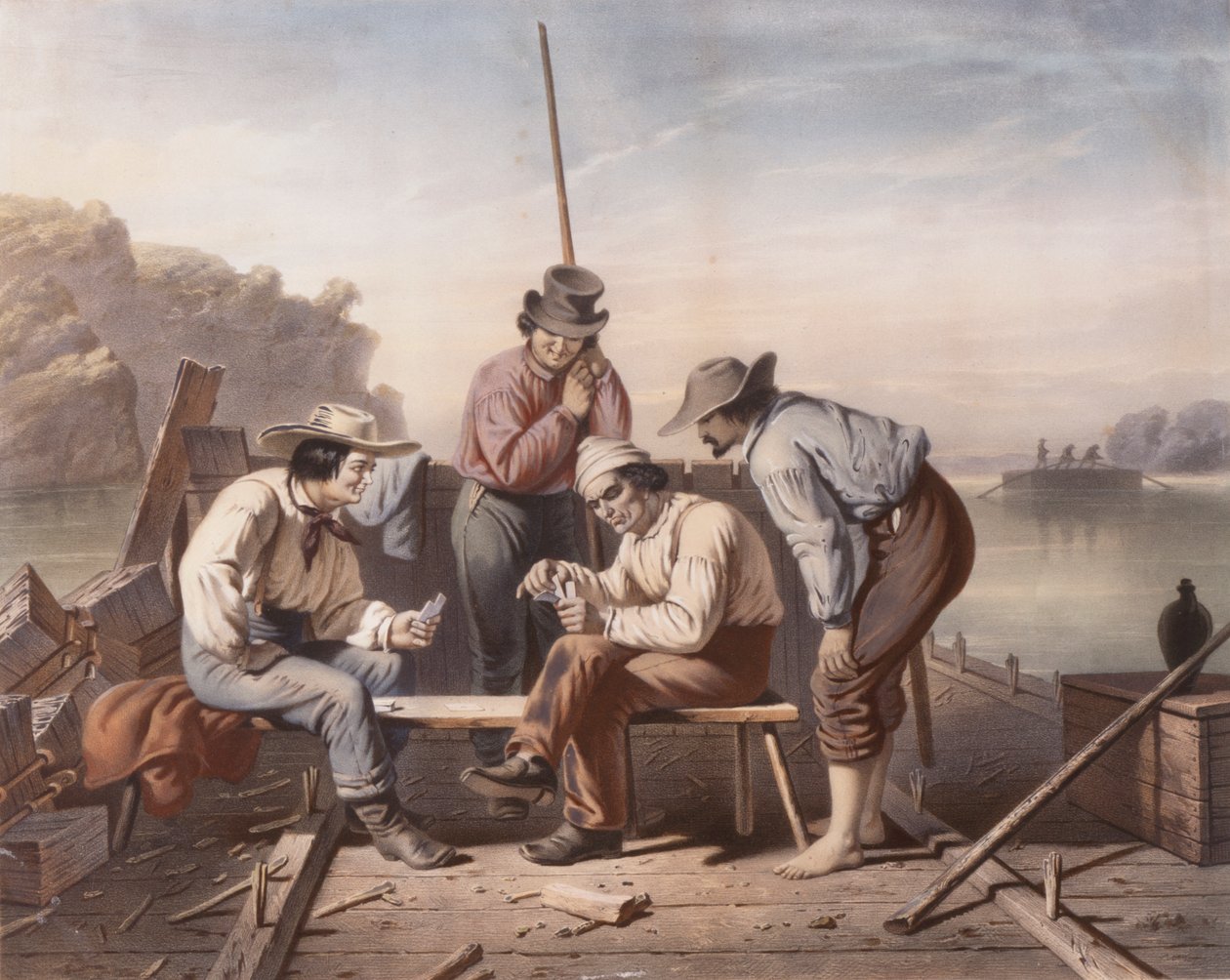 I ett problem, Mississippi Raftsmen spelar kort av Claude Régnier