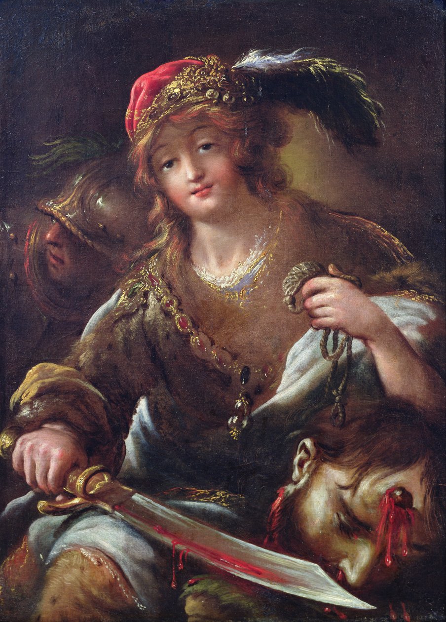 Daudi akiwa na kichwa cha Goliathi, c.1640 swed av Claude Vignon