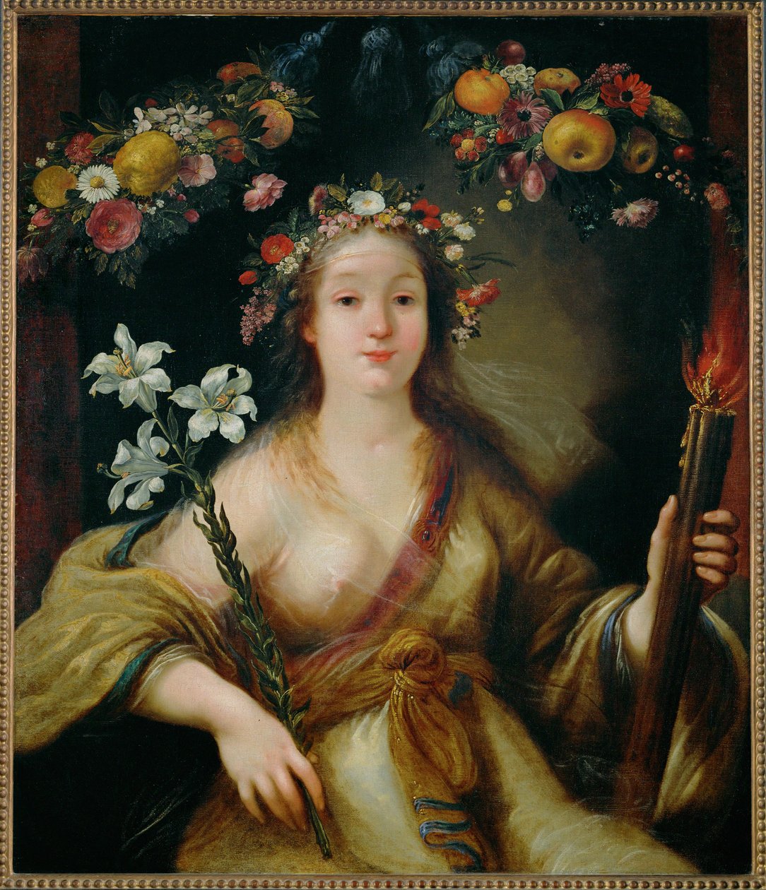 Flora ... (målning på duk) av Claude Vignon
