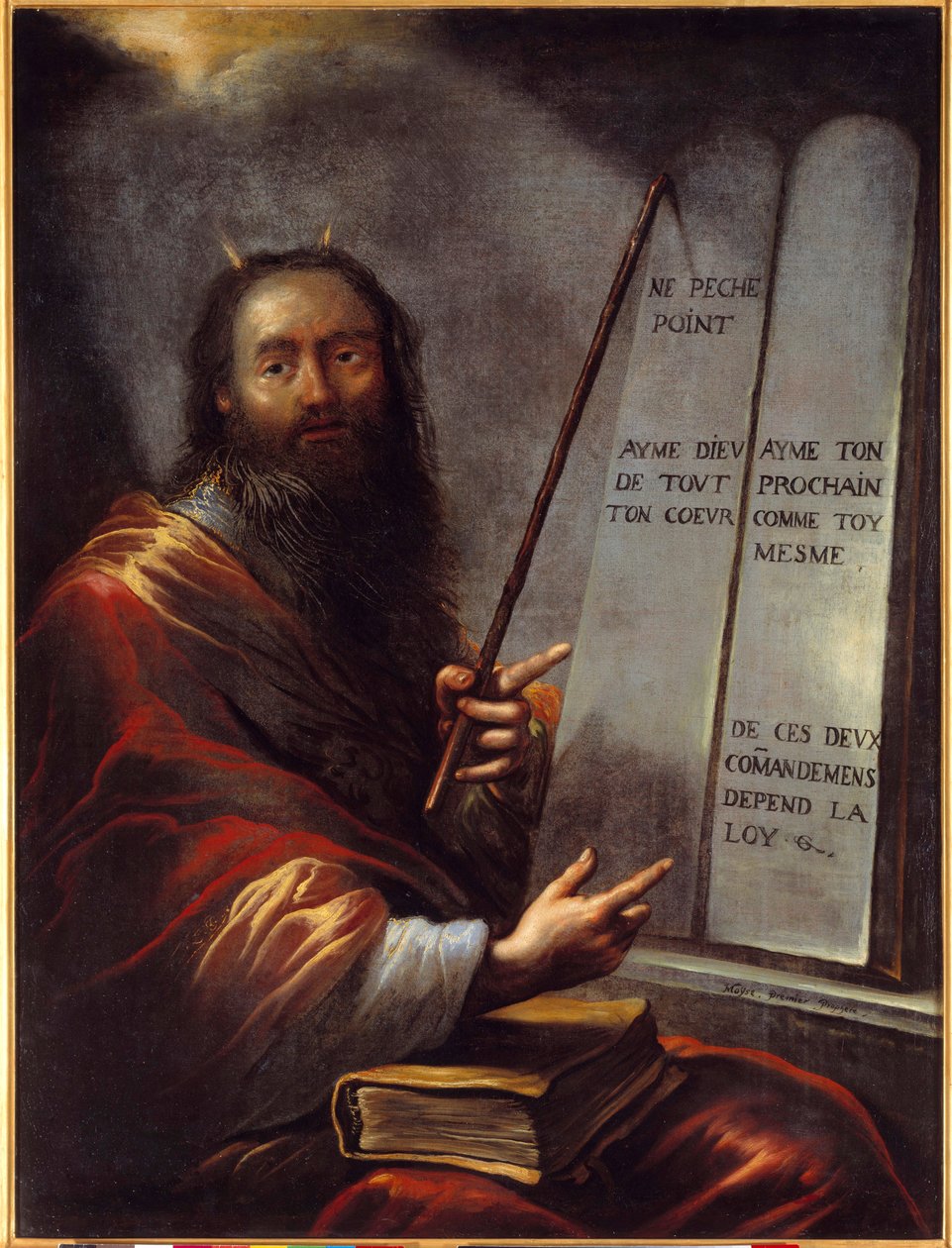 Moses och lagens tabeller Målning av Claude Vignon (1593-1670) 1600-talets sön. 1,29x0,9 m Rouen, Museum of Fine Arts av Claude Vignon