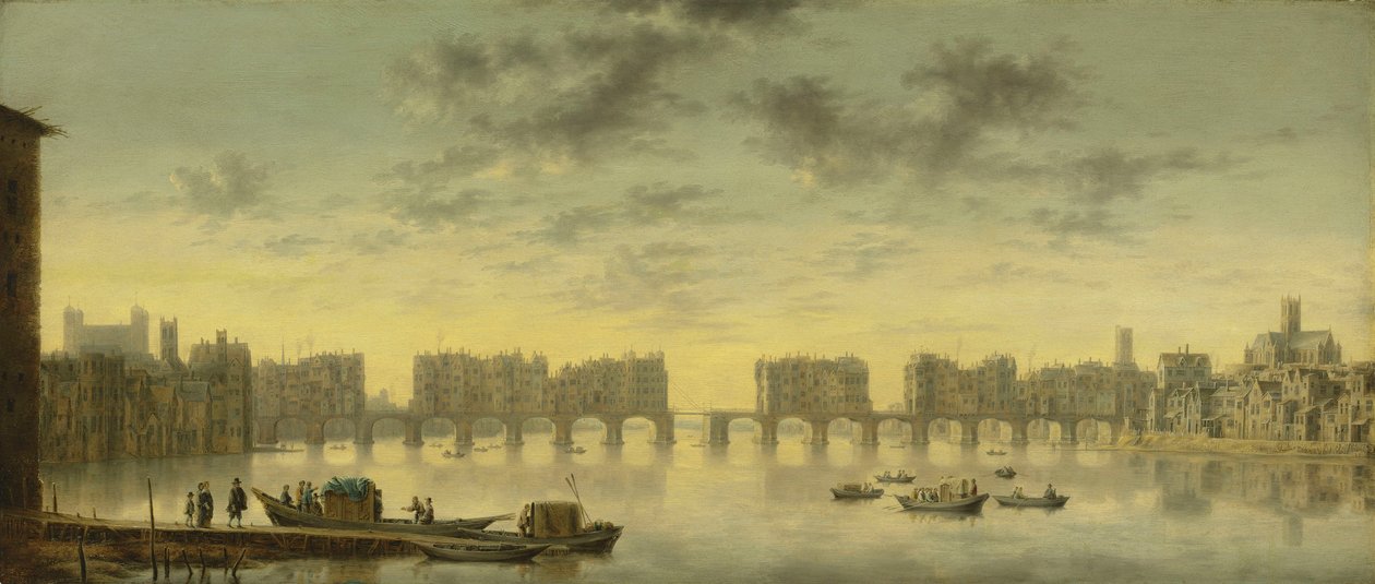 Gamla London Bridge av Claude de Jongh