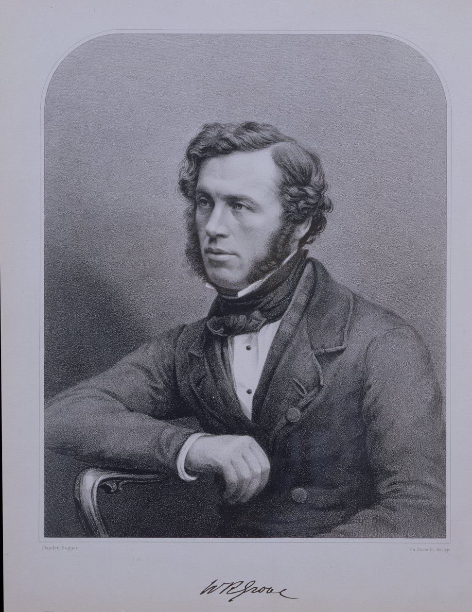 Porträtt av Sir William Grove (1811-96) graverat av Bosley av Claudet Daguer