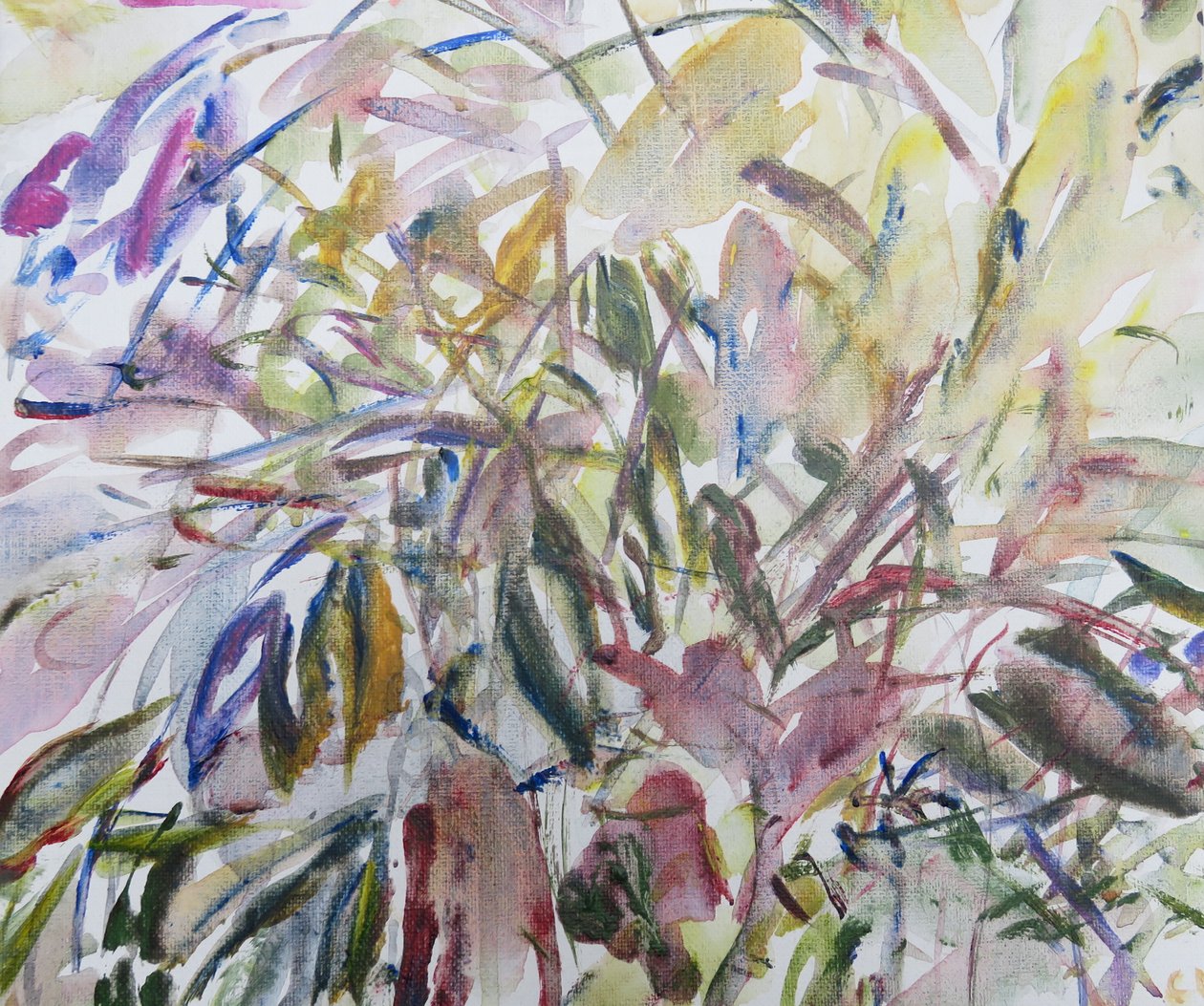Leaves I, 2011 (akryl på duk) av Claudia Hutchins Puechavy