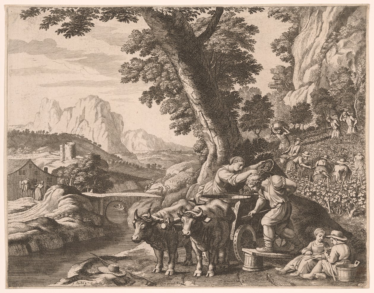 The Harvest, plansch 10 från Pastorales av Claudine Bouzonnet Stella
