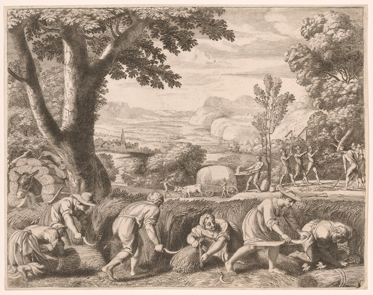 The Harvest, Plate 8 från Pastorales av Claudine Bouzonnet Stella