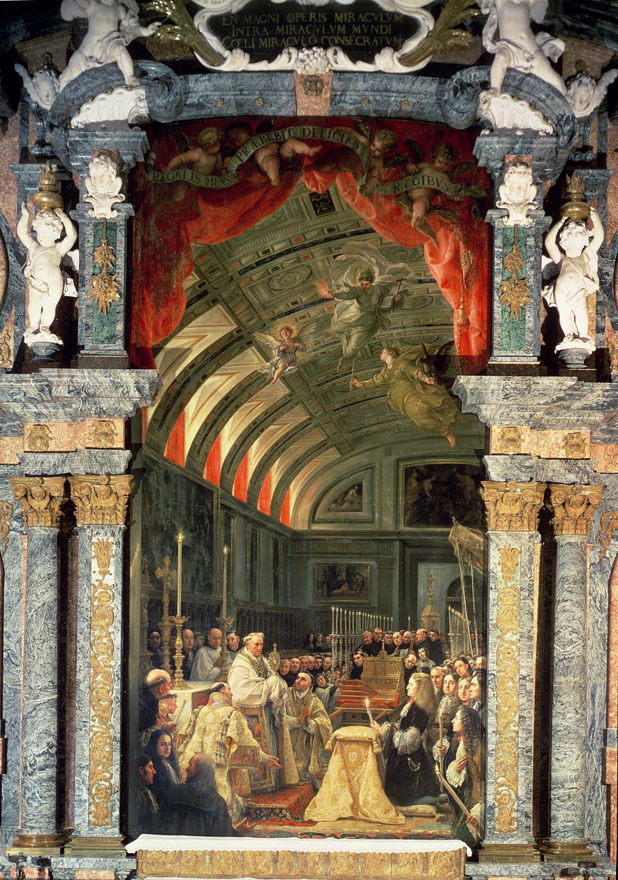 Helig nattvard av Karl II (1661-1700) och hans domstol, 1690 av Claudio Coello