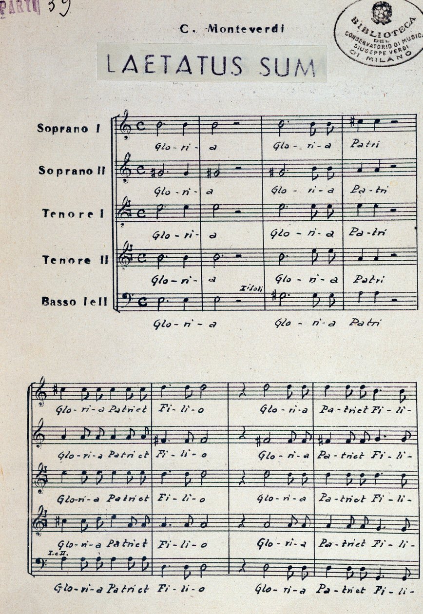 Musikmusik av Dixit dominus av Monteverdi av Claudio Monteverdi
