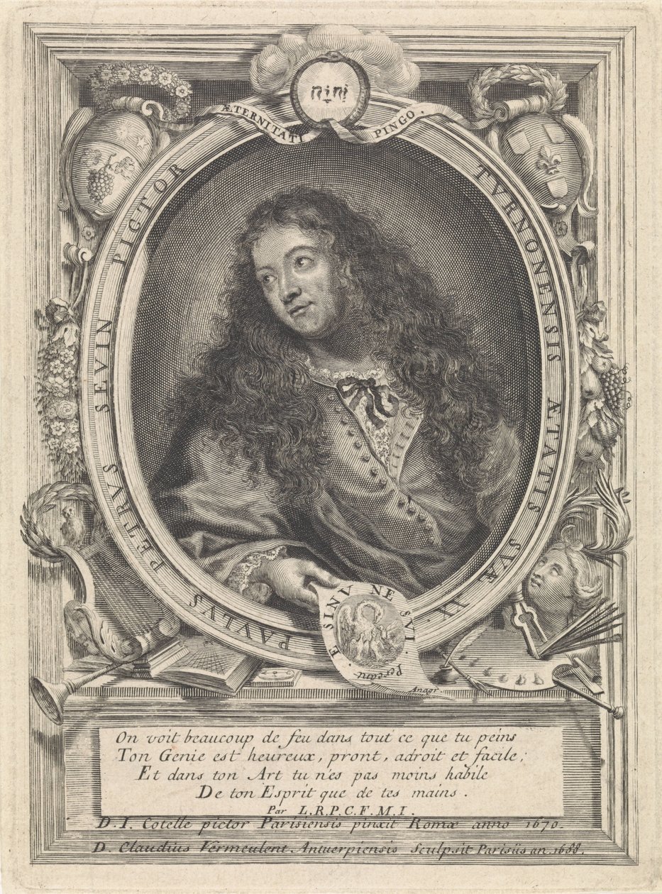 Porträtt av målaren Petrus Paulus Sevin av Tours av Claudius Vermeulen