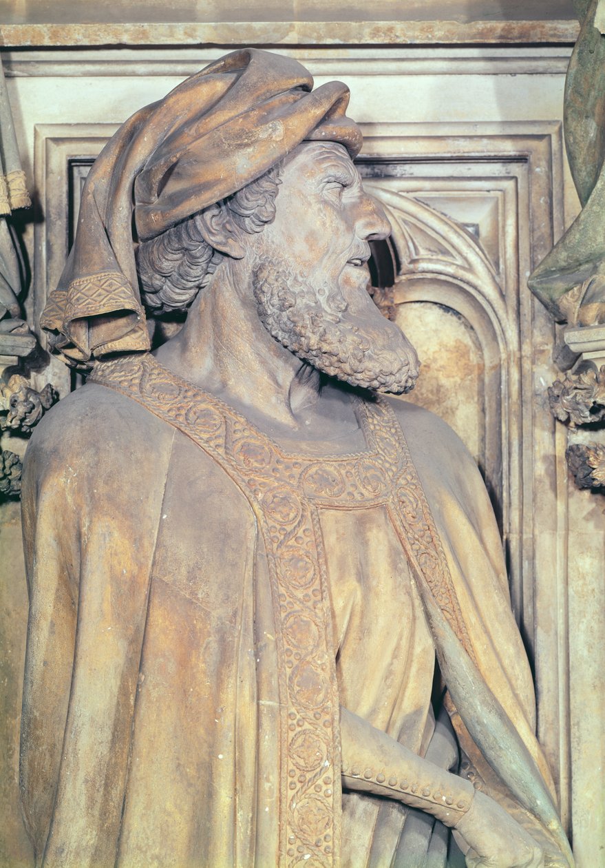 Moses brunn, detalj av Daniel från den sexkantiga piedestalen, 1395-1404 sten av Claus and Malouel, Jean Sluter