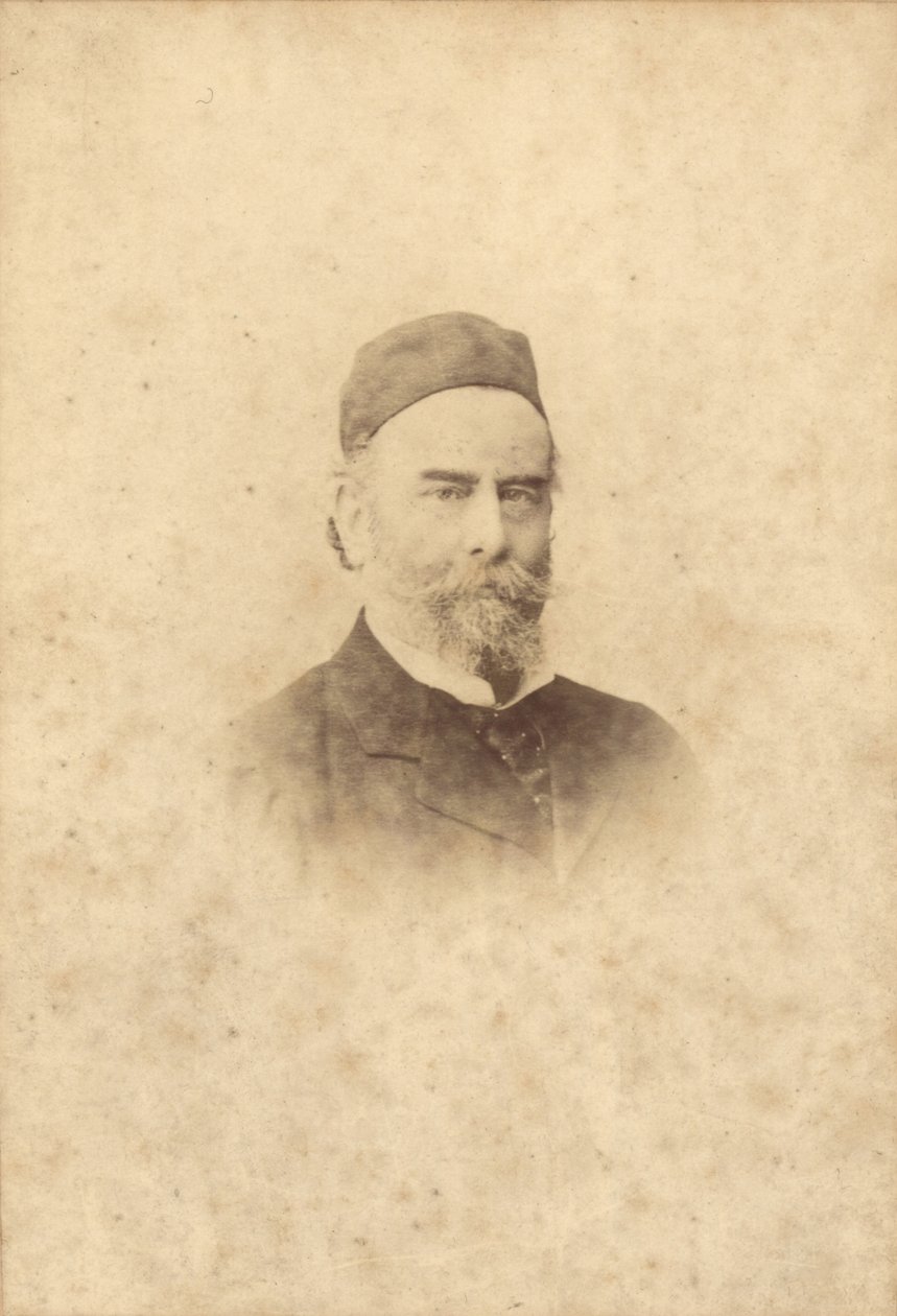 Porträttfoto av Alfred Sisley (1839-99) (sepiafoto) av Clement Maurier