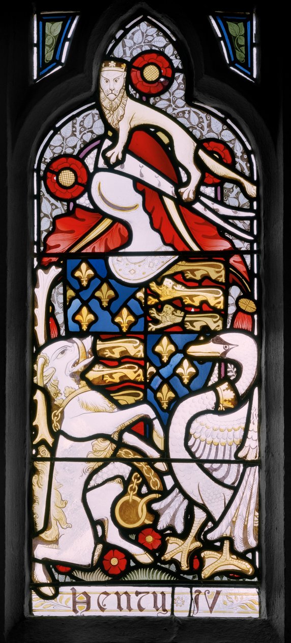 Heraldik av Henrik IV, 1867-71 (målat glas) av Clement James Heaton