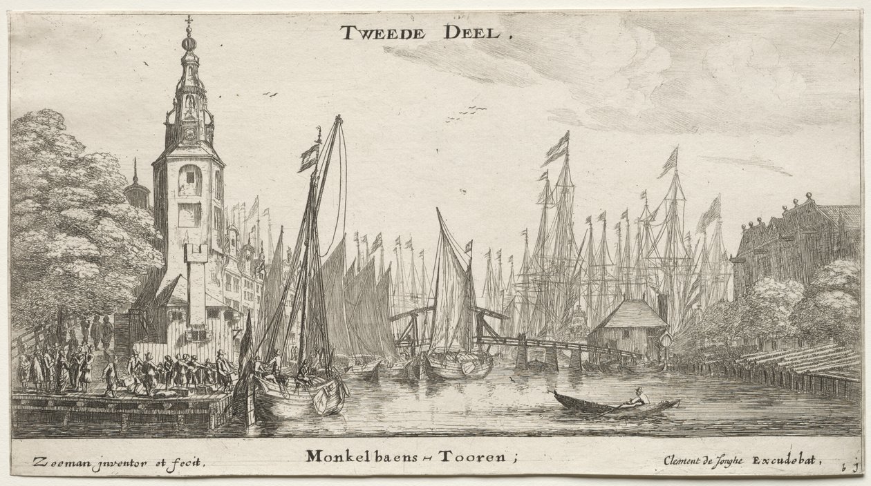 Olika fartyg och utsikt över Amsterdam (Verscheÿde Ships and Gesichten van Amstelredam), del II av Clement de Jonghe