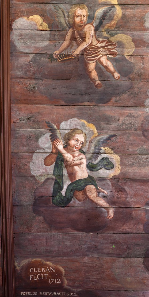 Locquirec (Finistère) / Saint-Jacques kyrka, målad valvpanel (foto) av Cleran