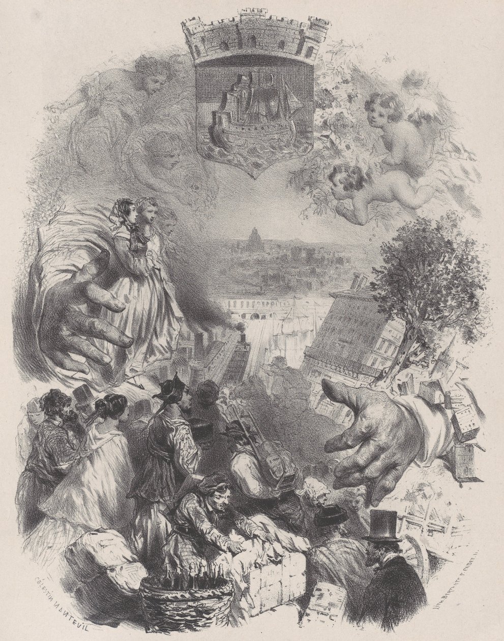 Titelsida för antika och moderna konstnärer, vol. IX, ca. 1848-62. av Célestin Nanteuil
