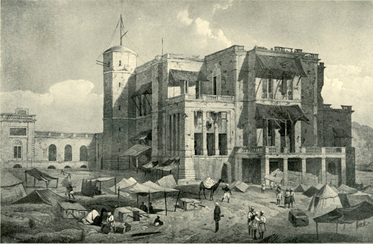 Framifrån av Residency, Lucknow, After the Relief, c1858, 1901. av Clifford Henry Mecham