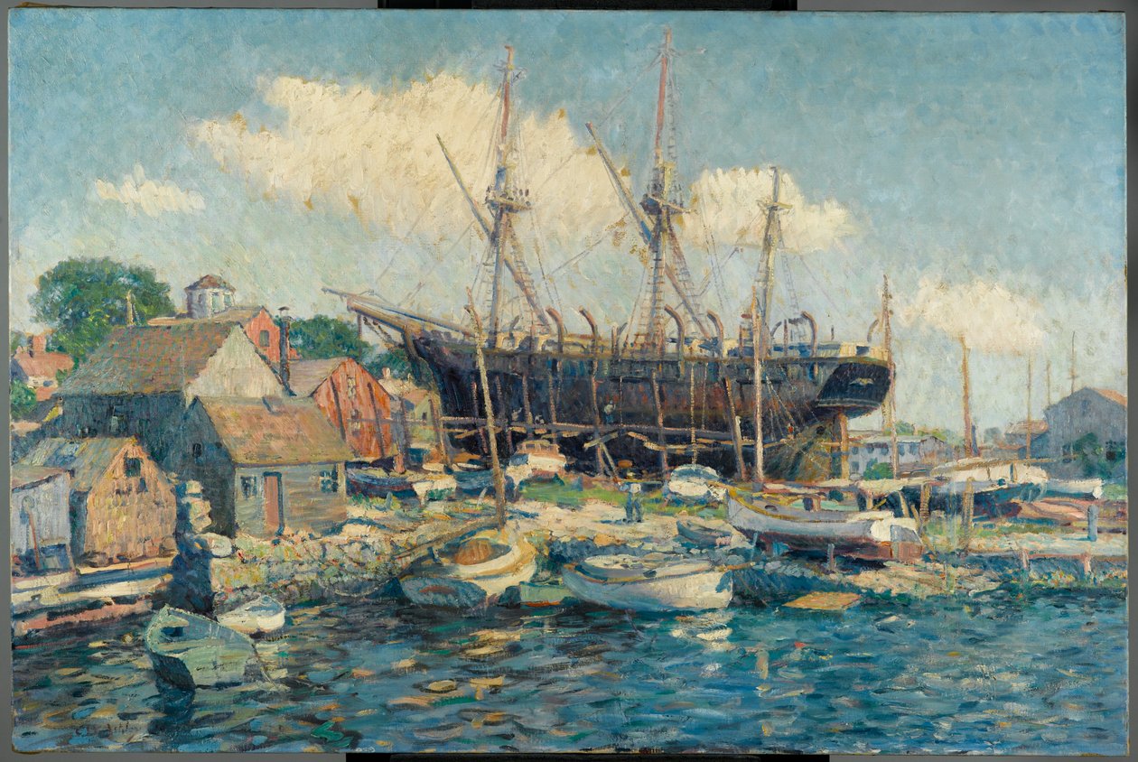 Ett valskepp på Marine Railway i Fairhaven av Clifford Warren Ashley