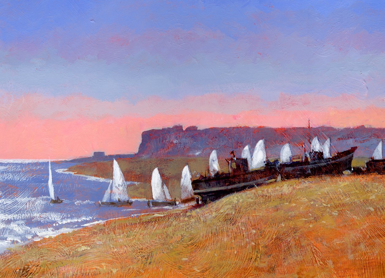 Juledagslancering, 2007 (akryl ombord) swed av Clive Metcalfe