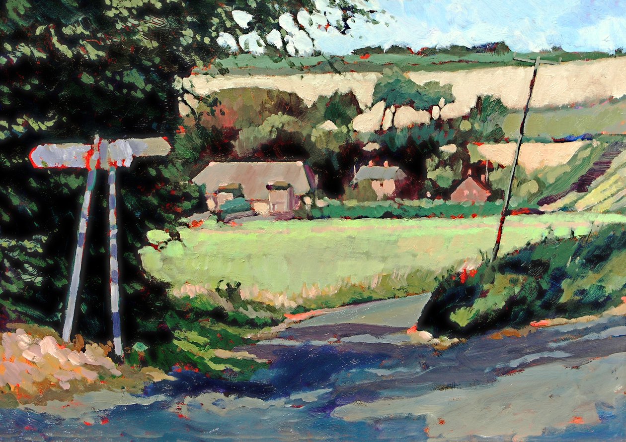 Kent Landscape Ripple, 2007 (akryl ombord) swed av Clive Metcalfe