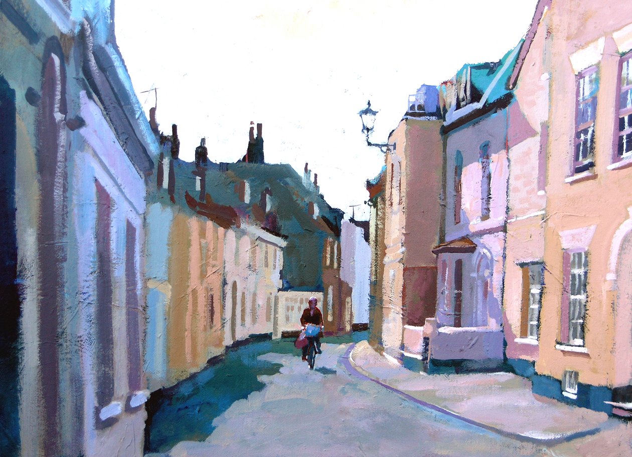 Middle St, Deal, 2007 (akryl ombord) swed av Clive Metcalfe