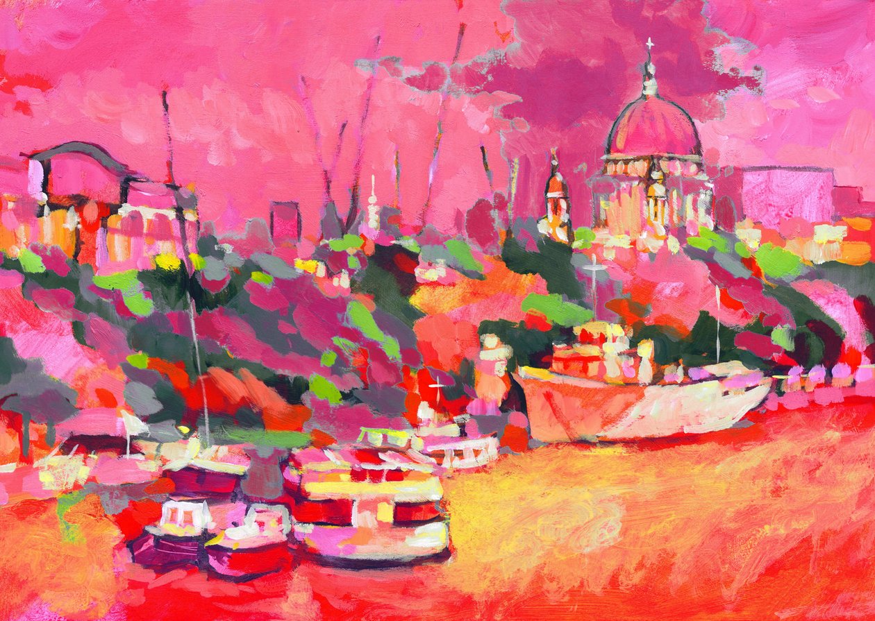 St Pauls Colour, 2007 (akryl ombord) swed av Clive Metcalfe