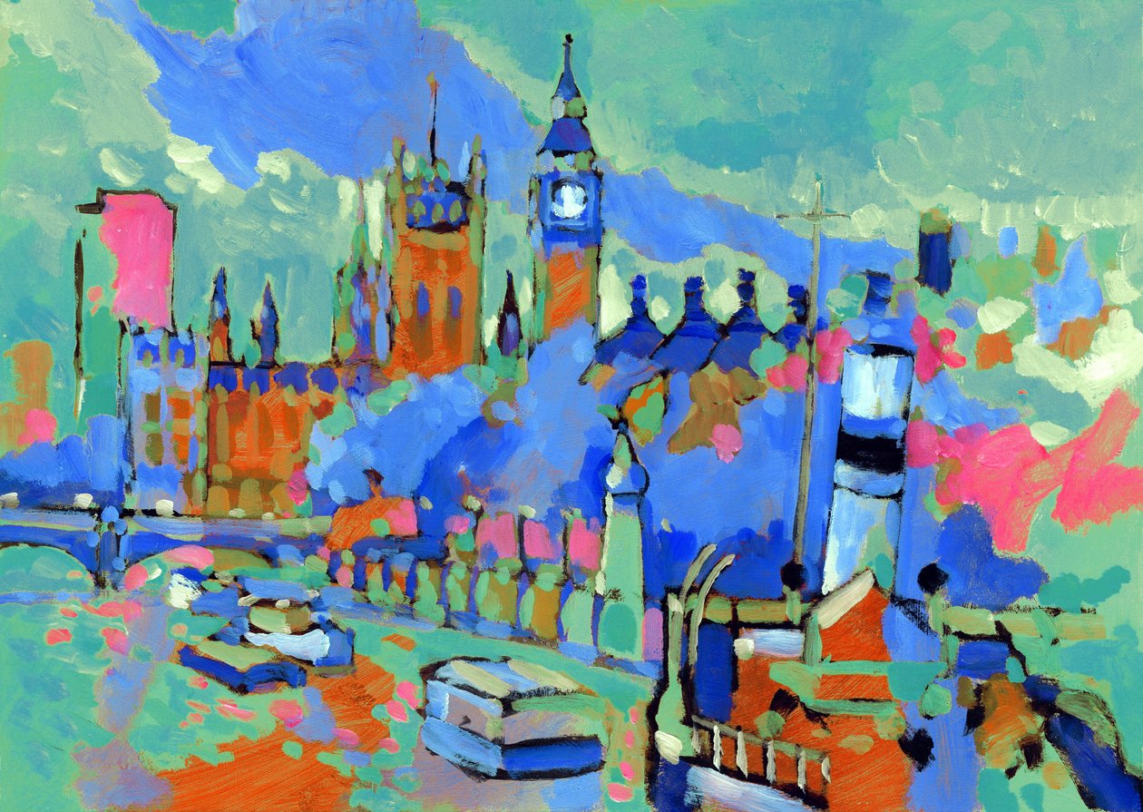 Westminster, 2007 (akryl ombord) av Clive Metcalfe