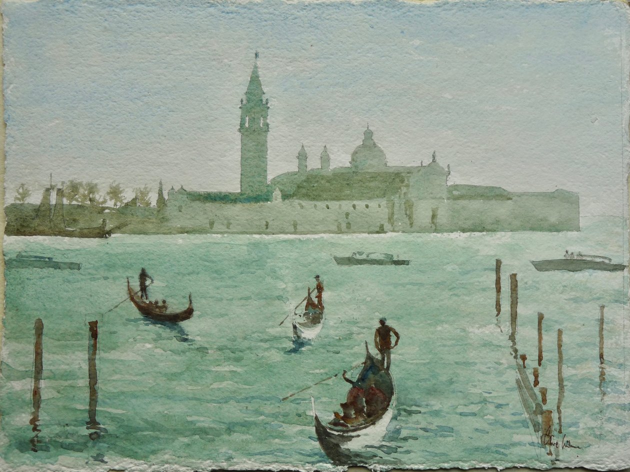 S.M.Maggiore, Sunny Winter Morning, 2020 (akvarell) av Clive Wilson