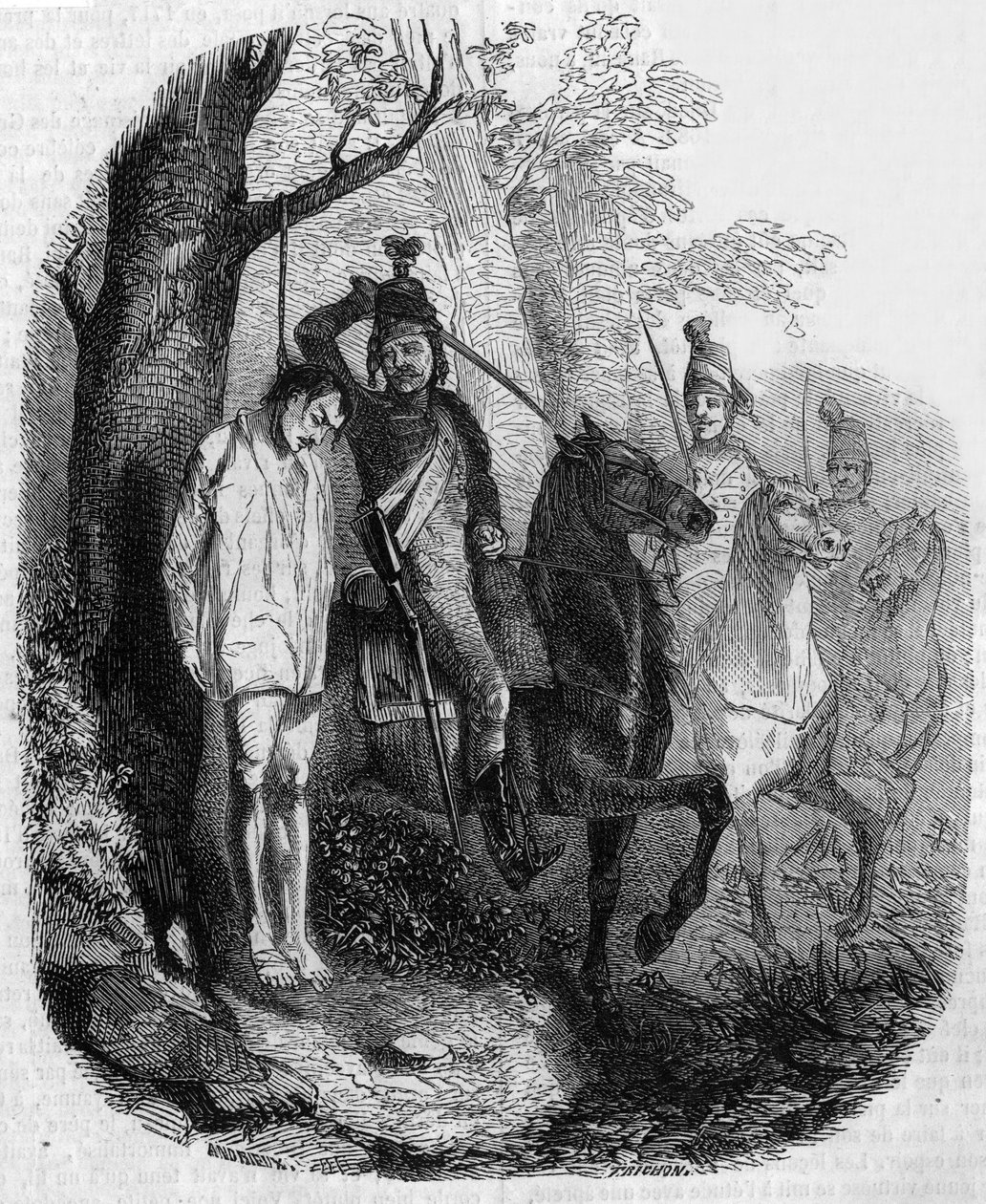 Claude Rameau nedskjuten av husarer av Clément Auguste Andrieux