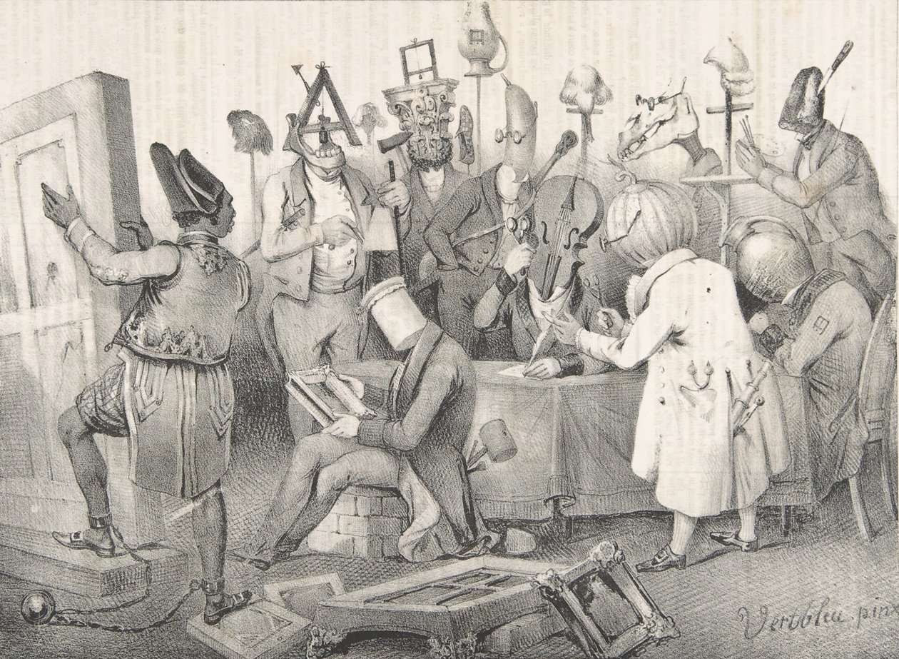 Berömd målarjury. Salong 1841, 20 mars 1841. av Clément Pruche