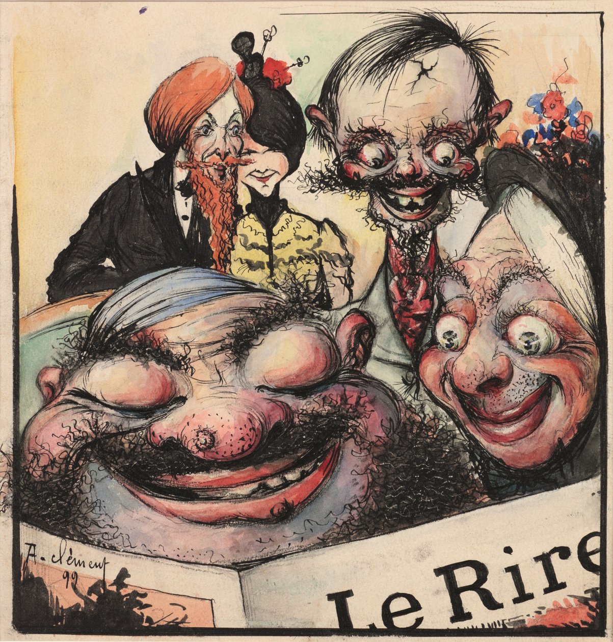 Omslagsdesign för tidningen Le Rire, 1896. av Clément Rochel