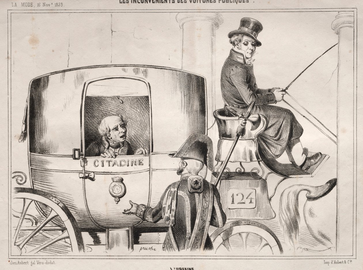 Nyheter: Nackdelarna med offentliga bilar: Lurbaine, 1839. av Clémente Pruche