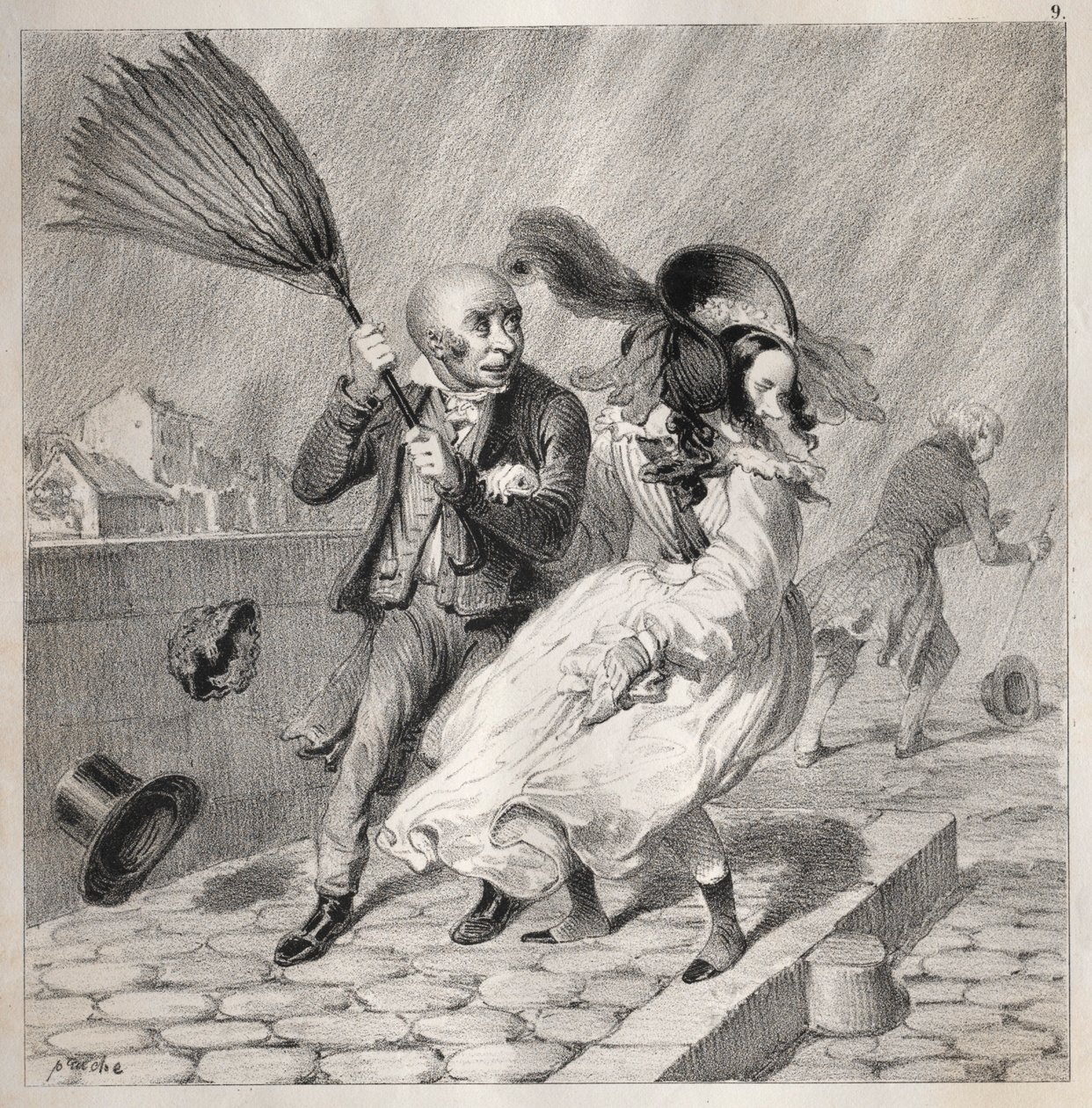 Bambochades: Ser du att min barometer är i bra väder!...det är en rik tid för..., 1841. av Clémente Pruche