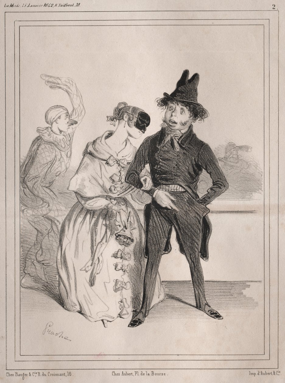 Carnival Pochades: Det är singular! hon säger till mig att jag är Philibert Désormeaux, och att jag passerar för en imbecil!! ....var fan visste hon det? av Clémente Pruche