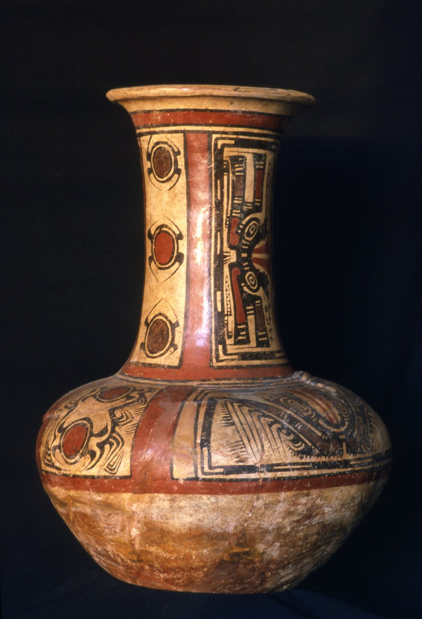 Höghalsad burk, tidig cocle-fas, 700-800 AD (keramik) av Cocle Culture