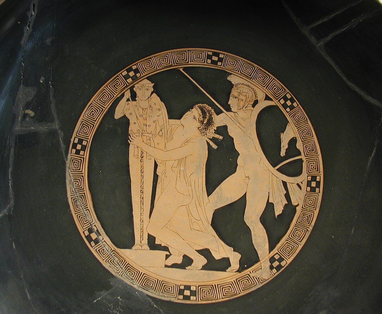 Ajax the Lesser drar Cassandra från Palladium, 500-talet. före Kristus av Codrus Painter