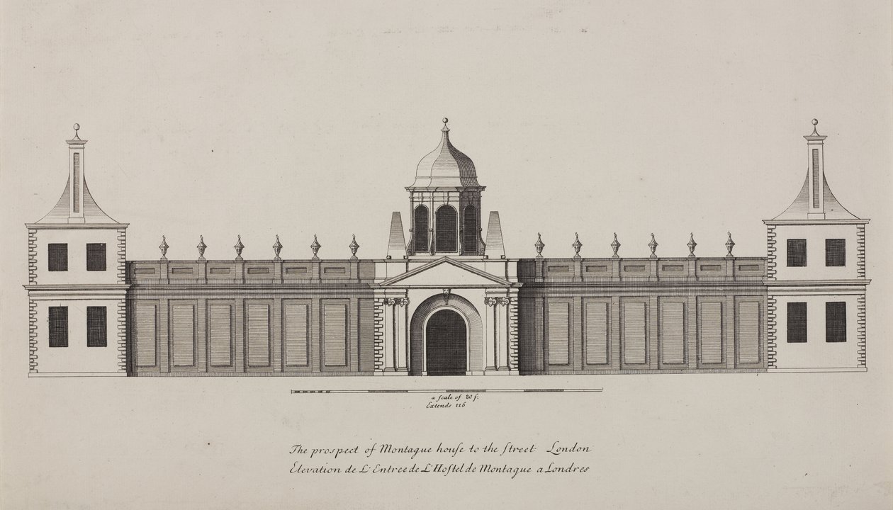 British Museum, Holborn, ca 1750 av Colen Campbell