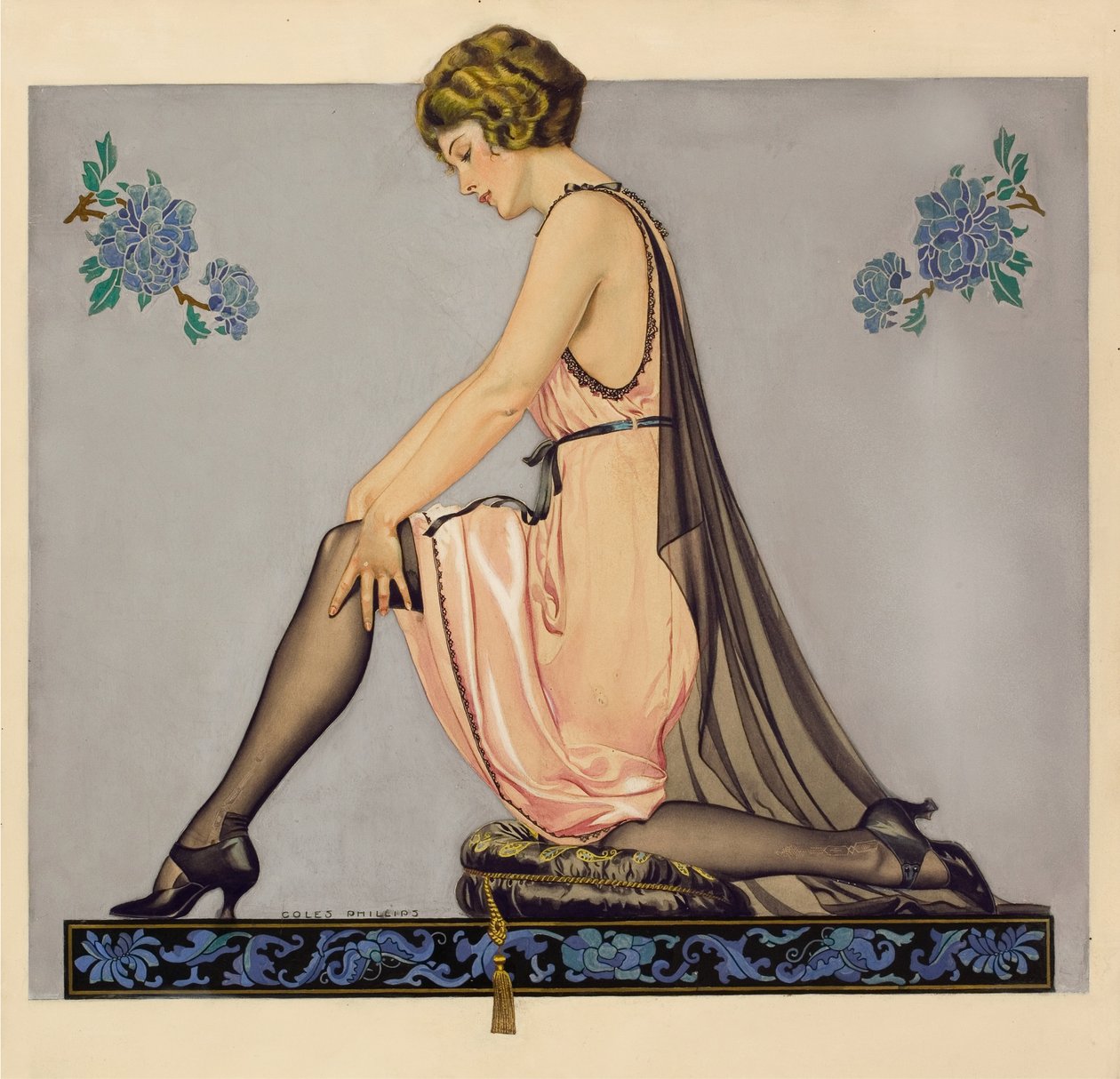 Illustration till broschyren Holeproof Hosiery Company, 1922. av Coles Phillips