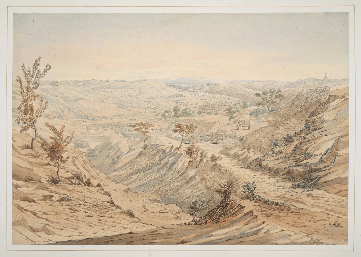 The Oil Wells: Ye-an-nan-gyoung, akvarell nr 18 från 