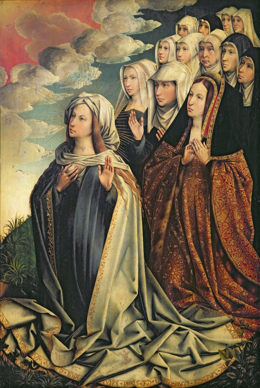 O Maria le Puluvaga ma Ioana le vale (1479-1555) ma lana aumalaga, o le laulau taumatau mai se fata faitaulaga (tagai foi i le 223222) av Colijn de Coter