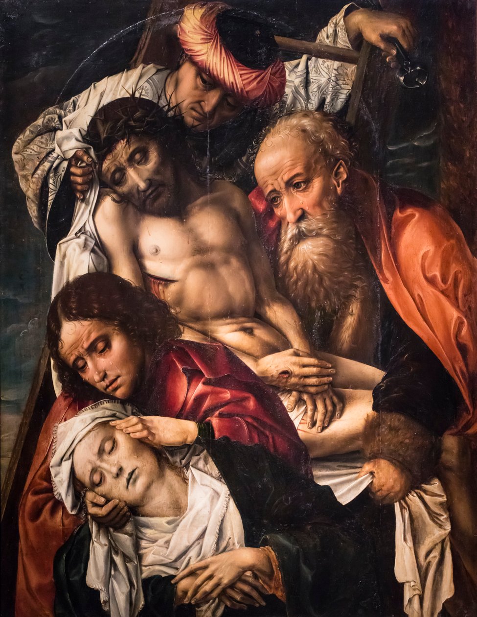 Nedtagning från korset, ca 1520 (Tempera och olja på trä (ek)) av Colijn de Coter