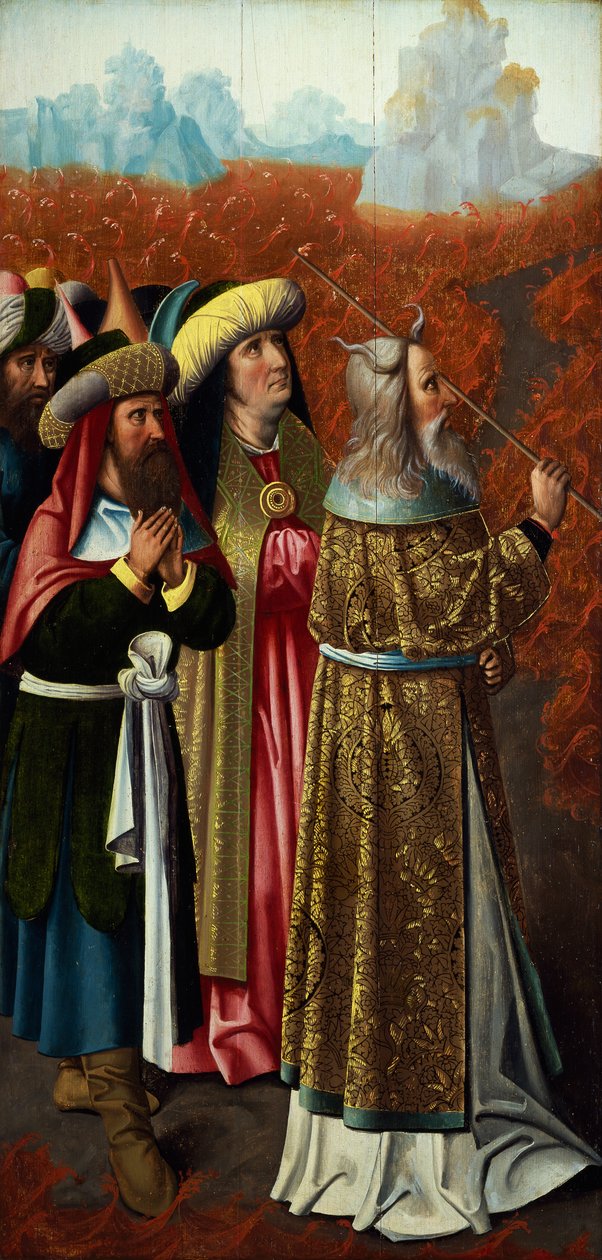 Moses delar Röda havets vatten, tillskriven Colijn de Coter (1480-cirka 1525) av Colijn de Coter