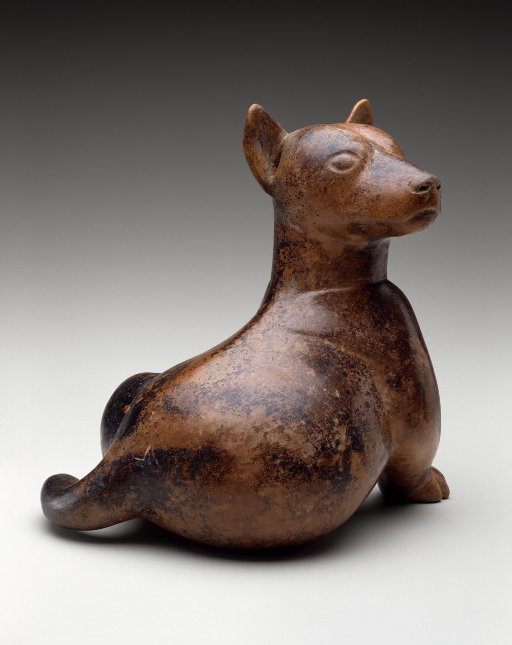 Halvsittande hund, Mexiko, Proto-Classic, 100 BC-AD 300 (lergods) av Colima Culture