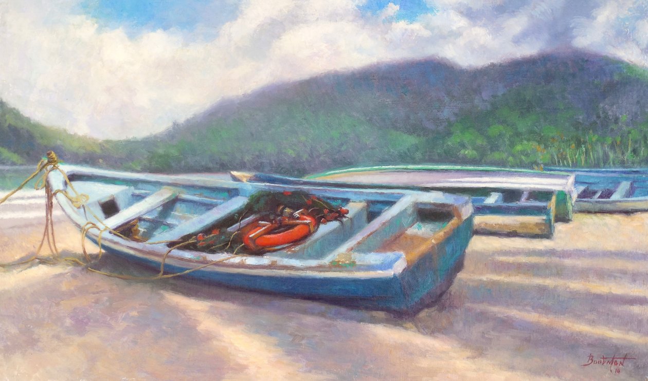 Beached, 2014, (olja på linne) av Colin Bootman