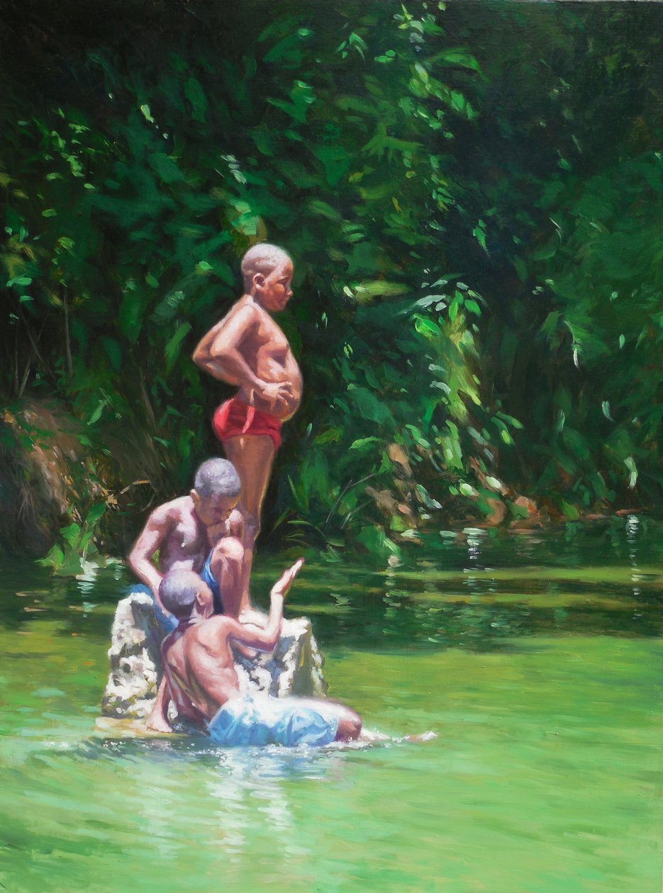 Belly, 2014, (olja på linne) av Colin Bootman